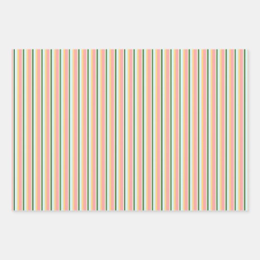 Tropische Flamingo Retro Daisy Flower Stripes Wrap Inpakpapier Vel (Voorkant 2)