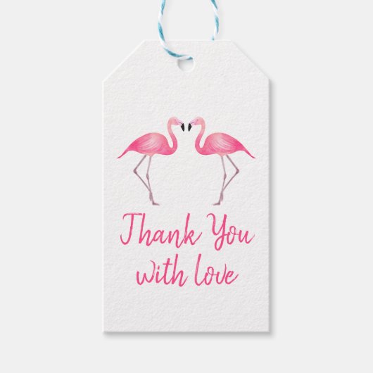Tropische Flamingo Roze Dank u bruiloft gunst Cadeaulabel (Voorkant)
