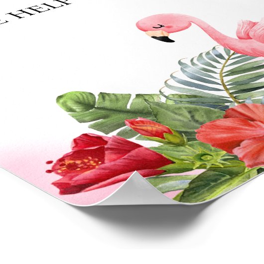 Tropische Flamingo roze Drinken teken Poster (Hoek)