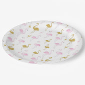 Tropische Flamingo Roze & Gouden Papier Borden Papieren Bordje (Gekanteld)