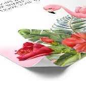 Tropische Flamingo Roze Luier Raffle Teken Poster (Hoek)