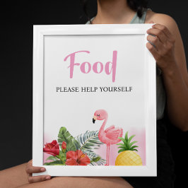 Tropische Flamingo Roze Voedselteken Poster