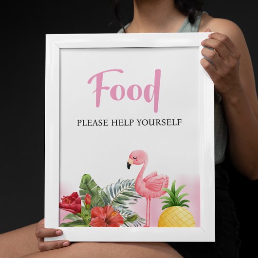 Tropische Flamingo Roze Voedselteken Poster