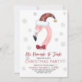 Tropische Flamingo Schotland Plaid Kerstman Hoed K Kaart (Voorkant)