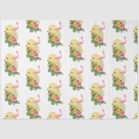 Tropische Flamingo Serie Design 11 Tissuepapier (Voorkant)