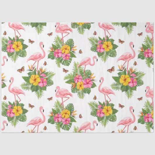 Tropische Flamingo Serie Design 19 Tissuepapier (Voorkant)