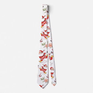 Tropische Flamingo Sinterklaas Kerstpatroon groen Stropdas
