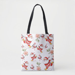Tropische Flamingo Sinterklaas Kerstpatroon Tote Bag