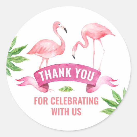 Tropische Flamingo Sticker (Voorkant)