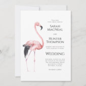 Tropische Flamingo Strand Bruiloft QR code Kaart (Voorkant)