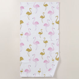 Tropische Flamingo strandlaken