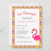 Tropische Flamingo Sweet 16 Verjaardag Uitnodiging (Voorkant)