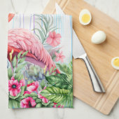 tropische flamingo theedoek (Quarter Fold)