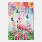 tropische flamingo theedoek (Verticaal)