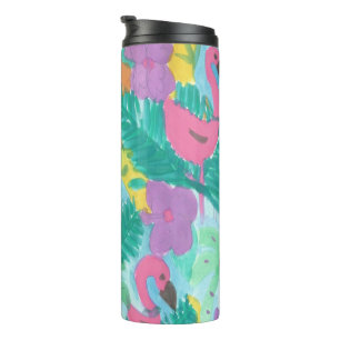 Tropische Flamingo Tumbler Thermosbeker