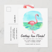 Tropische Flamingo Verhuisd Nieuw Adres Florida Ve Aankondigingskaart (Voorkant / Achterkant)