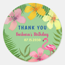 Tropische Flamingo Verjaardag Bedankt