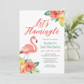 Tropische Flamingo Verjaardag Kaart (Staand voorkant)