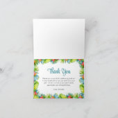 Tropische Flamingo Verjaardag Luau Bedankkaart (Binnen)