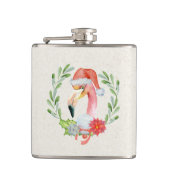 Tropische Flamingo Vinyl Wrapped Flask Heupfles (Voorkant)