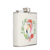 Tropische Flamingo Vinyl Wrapped Flask Heupfles (Rechts)