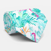 Tropische Flamingo & vogel van het Paradise Stropd Stropdas (Opgerold)