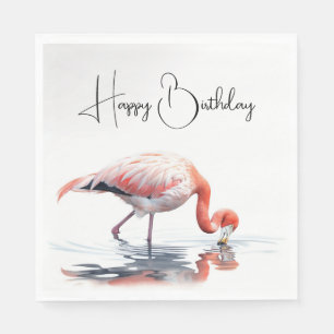 Tropische Flamingo voor Verjaardagsfeest Servet