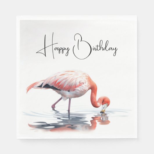 Tropische Flamingo voor Verjaardagsfeest Servet (Voorkant)