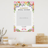 Tropische Flamingo Vrijgezellenfeest Foto Booth Pr Poster (Keuken)