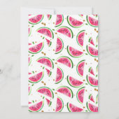 Tropische flamingo watermeloen verjaardagsfeestje kaart (Achterkant)