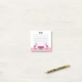 Tropische Flamingo Watermelon Post-it Notes (Op bureau)
