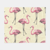 Tropische Flamingo: Waterverf Behang Verrukking. Fleece Deken (Voorkant (Horizontaal))