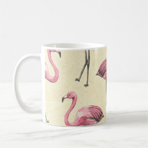 Tropische Flamingo: Waterverf Behang Verrukking. Koffiemok