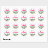 Tropische Flamingo Waterverf Roze Favor Sticker (Vel)