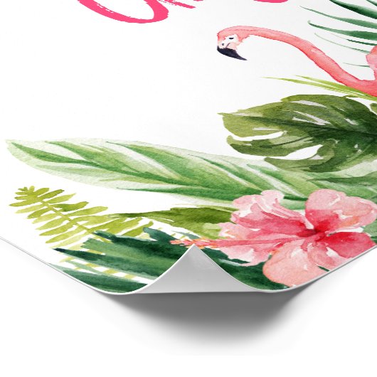 Tropische Flamingo Weddenschappen en cadeaubonnen Poster (Hoek)