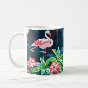 Tropische Flamingo: Zomerbloemenpatroon Koffiemok