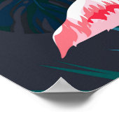 Tropische Flamingo: Zomerbloemenpatroon Poster (Hoek)