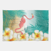 Tropische Flamingos Beach Paradise Theedoek (Horizontaal)