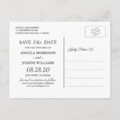 Tropische Flamingo's Bloemen Bruiloft Save the Dat Aankondigingskaart (Achterkant)