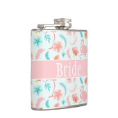 Tropische Flamingos Bride Heupfles (Rechts)