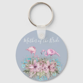 Tropische Flamingo's Bruiloft Sleutelhanger