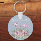 Tropische Flamingo's Bruiloft Sleutelhanger (Voorkant)