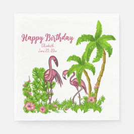 Tropische flamingos en bloemen papier Napkin Servet