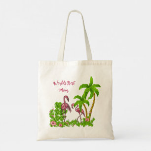 Tropische Flamingos en Flowers Canvas tas