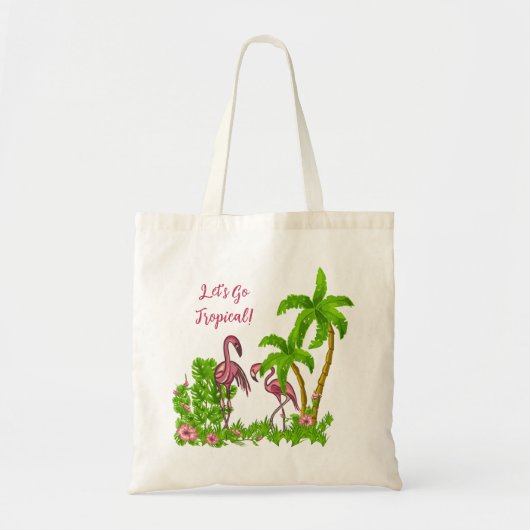 Tropische Flamingos en Flowers Canvas tas (Voorkant)