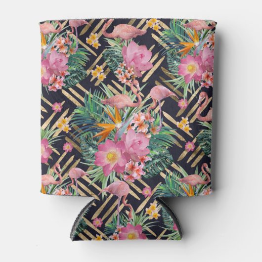 tropische flamingos en goudberoertes blikjeskoeler (Voorkant)
