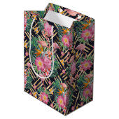 tropische flamingos en goudberoertes medium cadeauzakje (Achterkant Gekanteld)