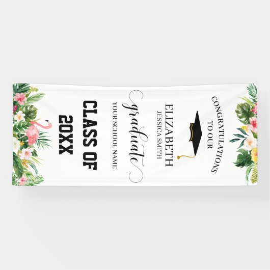 Tropische flamingo's en lederen Afstuderen deur ba Spandoek (Horizontaal)