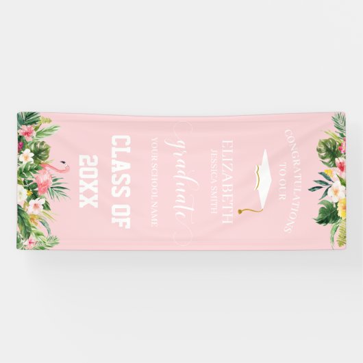 Tropische flamingo's en lederen Afstuderen deur ba Spandoek (Horizontaal)