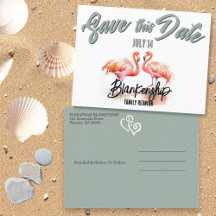 Tropische Flamingo's Familiereünie Save The Date
